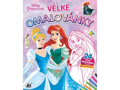 JIRI MODELS Omalovánky velké se samolepkami Disney Princezny