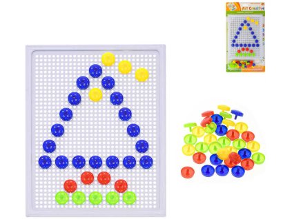 Mozaika tabulka s barevnými kloboučky plast na kartě