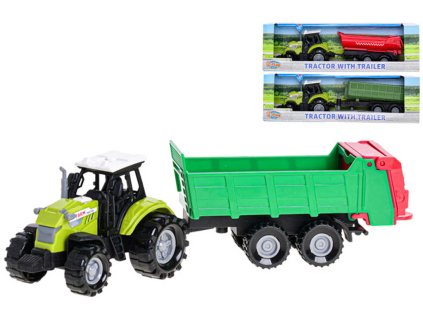 Traktor set s vlečkou volný chod na baterie Světlo Zvuk 3 druhy