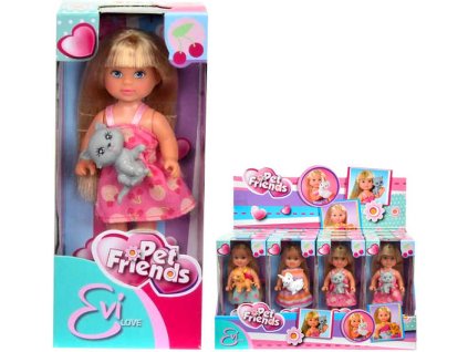 SIMBA Panenka Evička 12 cm Set se zvířátkem 3 druhy