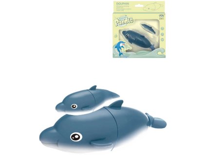MAC TOYS Delfín 2ks do vany na magnet na baterie plave ve vodě