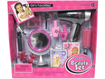 Velká sada krásy s fénem zrcadlem a doplňky v krabici plast