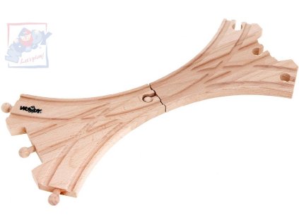 WOODY DŘEVO Výhybka koleje X doplněk k vláčkodráze set 2ks v krabici