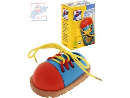WOODY DŘEVO Botička šněrovací zavazovací *DŘEVĚNÉ HRAČKY*
