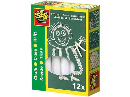 SES CREATIVE Křídy bílé kulaté set 12ks v krabici
