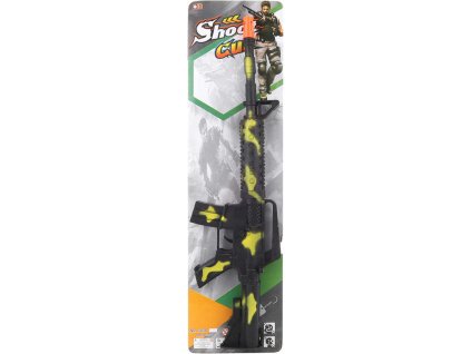 Samopal vojenský maskáčový 46cm dětská zbraň klapací plast na kartě