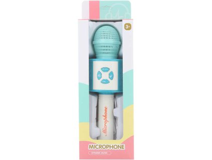 Mikrofon dětský na baterie modrý MP3 Světlo Zvuk plast v krabici