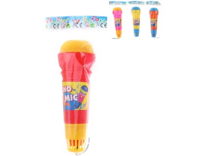Mikrofon dětský barevný 24cm 4 barvy v sáčku plast