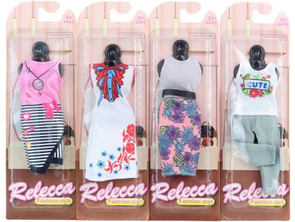 Šatičky náhradní fashion oblečení doplněk pro panenku 4 druhy