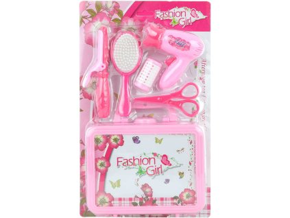 Kadeřnický dětský set s fénem a kulmou plast v kufříku na kartě