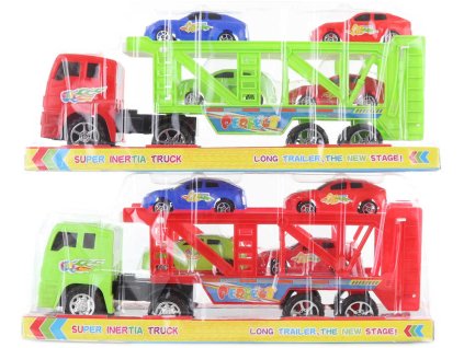 Kamion set přepravník se 4 autíčky plast blister