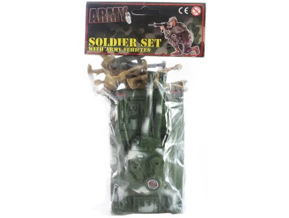 Vojenská army sada figurky vojáci + tank 18cm v sáčku plast