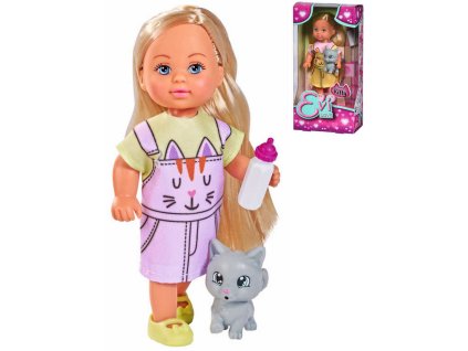 SIMBA Panenka Evička Kitty set s kočičkou a lahvičkou 2 druhy