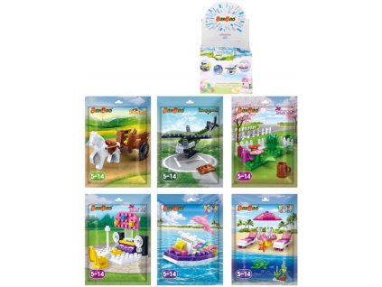 Stavebnice BanBao Gift sada kostek 12 druhů v sáčku plast