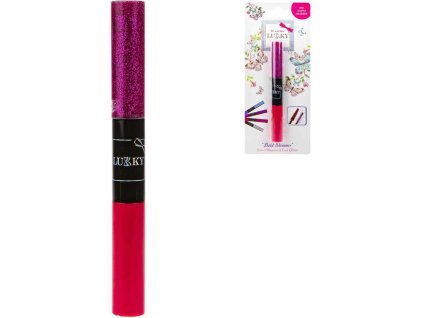 LUKKY Řasenka dětská 5ml se třpytkami na řasy 2v1 Červená na kartě
