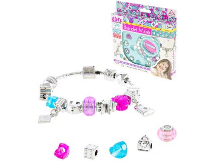Náramek 6,5cm s doplňky kreativní set výroba dětské bižuterie 2 druhy