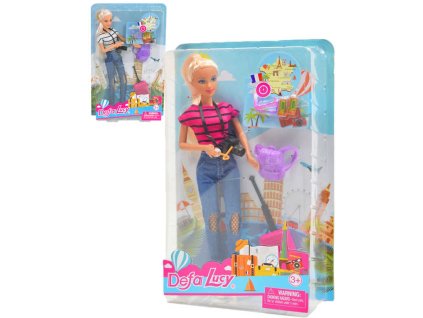 Panenka Defa Lucy cestovatelka 29cm s kufrem a doplňky 2 barvy v krabici