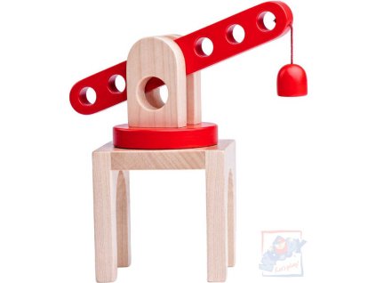 WOODY DŘEVO Jeřáb vlakový příslušenství k dráze *DŘEVĚNÉ HRAČKY*