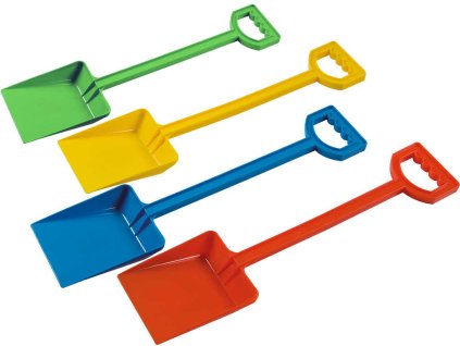 Lopatka dětská barevná s ručkou 50cm na písek plast 4 barvy