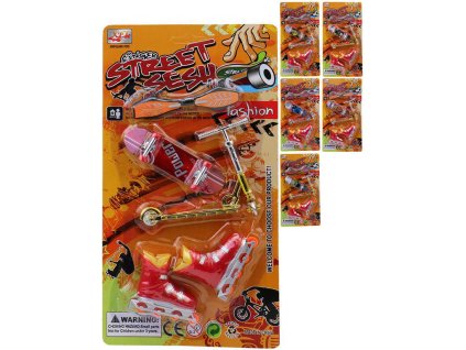 Skate s botami a koloběžkou na prst 6 druhů na kartě