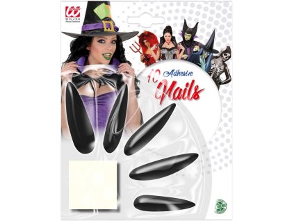 KARNEVAL Nehty černé set 10ks čarodějnice *KARNEVALOVÝ DOPLNĚK*