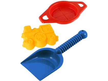 LORI 212 Pískový set sítko s bábovičkou a lopatkou na písek 2 druhy