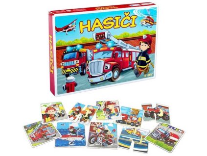 HYDRODATA Hra Hasiči 3 logické hry 3v1 puzzle *SPOLEČENSKÉ HRY*