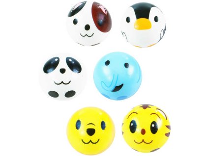 Míček lehký s obličejem Zvířátko 4,5cm soft pěnový 6 druhů