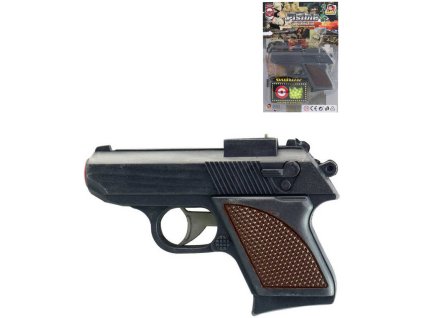 Pistole na kuličky černá 12cm policejní kuličkovka set s náboji plast