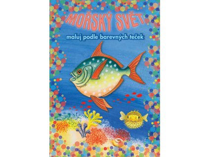 AKIM Maluj podle barevných teček + Maxi voskovka 11 barev Mořský svět