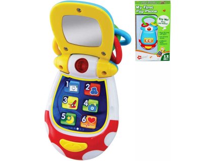 Baby telefon vyklápěcí mobil barevný na baterie pro miminko Světlo Zvuk
