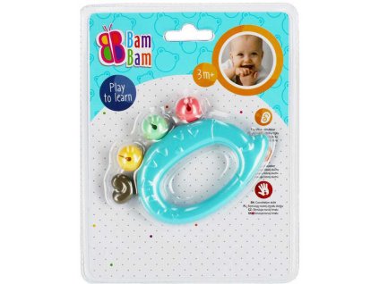 BAM BAM Baby chrastítko a kousátko Ježek plast pro miminko