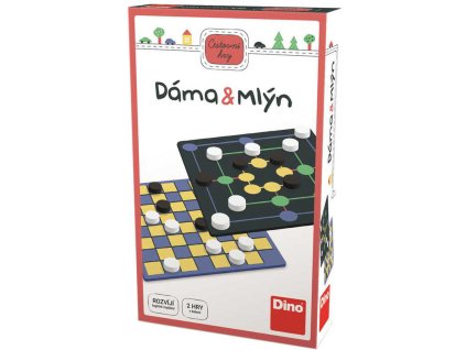 DINO Hra cestovní Dáma a Mlýn 2v1 *SPOLEČENSKÉ HRY*