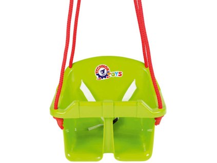 Houpačka baby plastová Zelená se zábranou skořepina závěsná