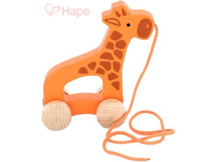 HAPE DŘEVO Baby žirafa tahací 15cm pro miminko *DŘEVĚNÉ HRAČKY*