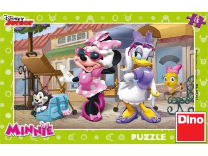 DINO Hra Puzzle Disney Junior Minnie na Montmartru 15 dílků v krabici