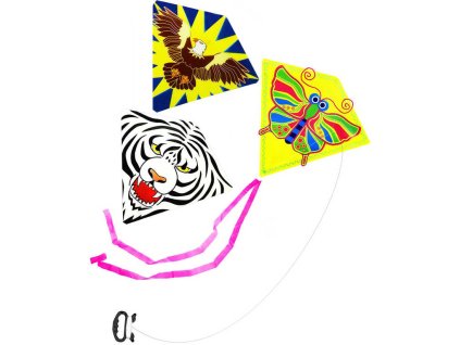 Drak létající potisk zvířátka 64x76cm 3 druhy plast