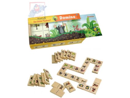 Hra Domino Krtek 28 dílků v dřevěné krabičce