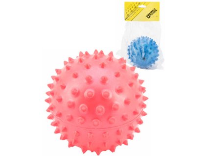 Míček masážní 9cm balónek s bodlinkami gumový 2 barvy v sáčku