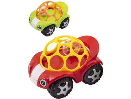 Auto 11cm baby autíčko s chrastící kuličkou s očima 2 barvy pro miminko