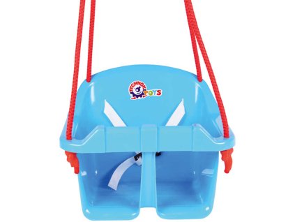 Houpačka baby plastová Modrá se zábranou skořepina závěsná