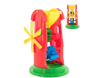 Mlýnek baby vodní barevný 28cm na písek v síťce plast