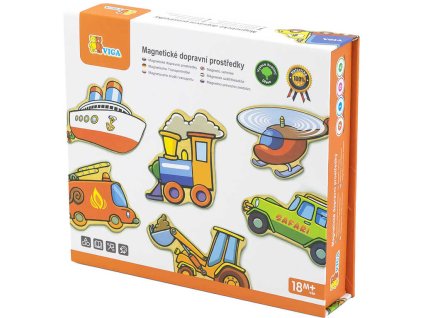 DŘEVO Magnetky dopravní prostředky set 20ks v boxu *DŘEVĚNÉ HRAČKY*
