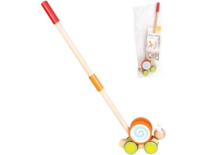 BINO DŘEVO Jezdík šnek na tyči *DŘEVĚNÉ HRAČKY*