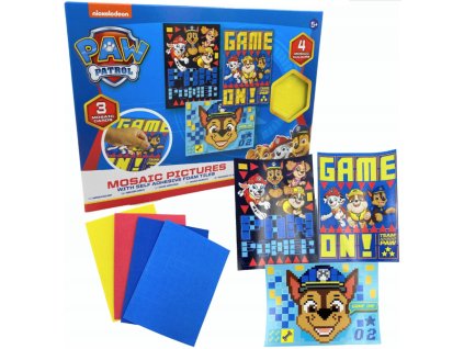 Mozaika Tlapková Patrola 15x21cm set 3 obrázky s pěnovými samolepkami