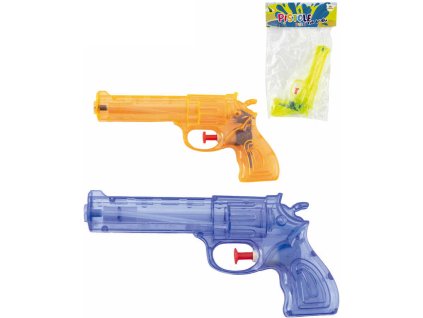 Pistolka dětská vodní barevná stříkací 17cm transparentní 3 barvy