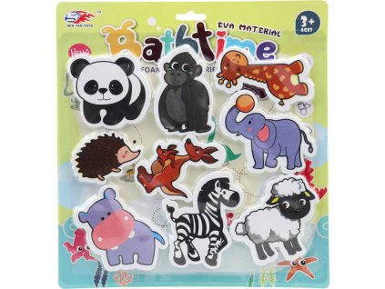 Zvířátka pěnová nalepovací Safari vodolepky set 9ks do vany