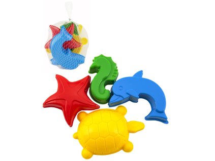 Bábovky na písek baby formičky mořská zvířátka set 4ks mix barev plast