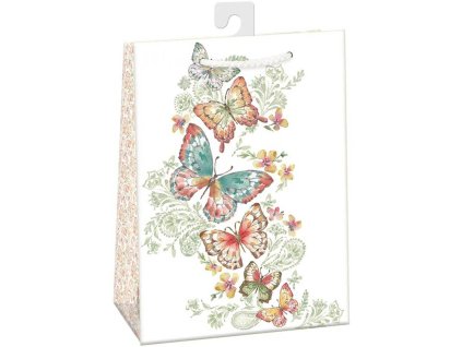 Taška dárková motýlci 23x32cm papírová