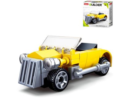 SLUBAN Builder Žlutý kabriolet auto veterán 48 dílků STAVEBNICE